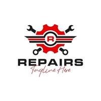 création de logo illustration de réparation de moteur vecteur