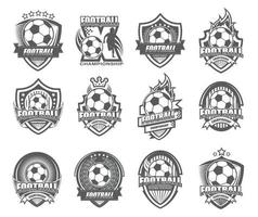 illustration du jeu de symboles de football noir et blanc moderne vecteur