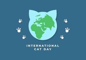 fond pour la journée internationale du chat le 8 août avec empreinte et terre vecteur