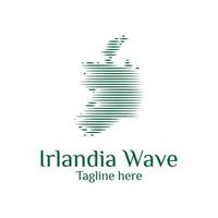 modèle de logo vague carte irlande moderne conçoit illustration vectorielle simple vecteur