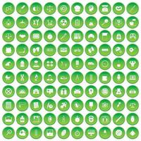 100 icônes de la balance définissent un cercle vert vecteur
