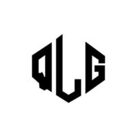 création de logo de lettre qlg avec forme de polygone. création de logo en forme de polygone et de cube qlg. modèle de logo vectoriel qlg hexagone couleurs blanches et noires. monogramme qlg, logo d'entreprise et immobilier.
