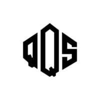 création de logo de lettre qqs avec forme de polygone. création de logo en forme de polygone et de cube qqs. modèle de logo vectoriel qqs hexagone couleurs blanches et noires. monogramme qqs, logo d'entreprise et immobilier.