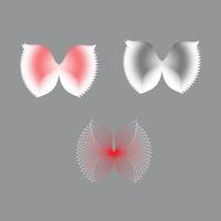 papillons, fond dégradé coloré. conception de modèle avec des formes et des lignes. vecteur