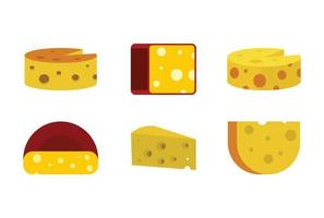 jeu d'icônes de fromage, style plat