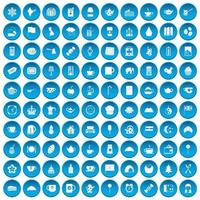 100 icônes de tasse de thé bleu vecteur