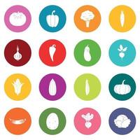 icônes de légumes ensemble de couleurs