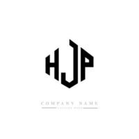 création de logo de lettre hjp avec forme de polygone. création de logo en forme de polygone et de cube hjp. modèle de logo vectoriel hjp hexagone couleurs blanches et noires. monogramme hjp, logo d'entreprise et immobilier.