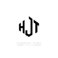 création de logo de lettre hjt avec forme de polygone. création de logo en forme de polygone et de cube hjt. modèle de logo vectoriel hjt hexagone couleurs blanches et noires. monogramme hjt, logo d'entreprise et immobilier.