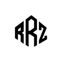 création de logo de lettre rrz avec forme de polygone. création de logo en forme de polygone et de cube rrz. modèle de logo vectoriel hexagone rrz couleurs blanches et noires. monogramme rrz, logo d'entreprise et immobilier.