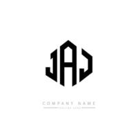 création de logo de lettre jaj avec forme de polygone. création de logo en forme de polygone et de cube jaj. modèle de logo vectoriel jaj hexagone couleurs blanches et noires. monogramme jaj, logo d'entreprise et immobilier.