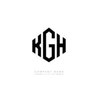 création de logo de lettre kgh avec forme de polygone. création de logo en forme de polygone et de cube kgh. modèle de logo vectoriel hexagone kgh couleurs blanches et noires. monogramme kgh, logo d'entreprise et immobilier.