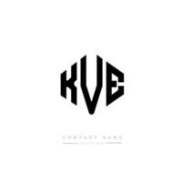 création de logo de lettre kve avec forme de polygone. création de logo en forme de polygone et de cube kve. modèle de logo vectoriel kve hexagone couleurs blanches et noires. monogramme kve, logo d'entreprise et immobilier.