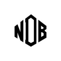 création de logo de lettre ndb avec forme de polygone. création de logo en forme de polygone et de cube ndb. modèle de logo vectoriel ndb hexagone couleurs blanches et noires. monogramme ndb, logo commercial et immobilier.