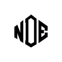 création de logo de lettre nde avec forme de polygone. création de logo en forme de polygone et de cube. nde modèle de logo vectoriel hexagone couleurs blanches et noires. monogramme nde, logo d'entreprise et immobilier.