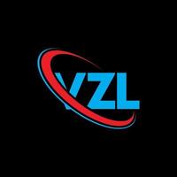 logo vzl. lettre vzl. création de logo de lettre vzl. initiales logo vzl liées avec un cercle et un logo monogramme majuscule. typographie vzl pour la technologie, les affaires et la marque immobilière. vecteur