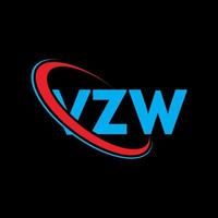 logo de l'asbl. lettre vzw. création de logo de lettre vzw. initiales logo vzw liées avec un cercle et un logo monogramme majuscule. typographie vzw pour la technologie, les affaires et la marque immobilière. vecteur