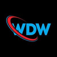 logo wdw. lettre wdw. création de logo de lettre wdw. initiales logo wdw liées avec un cercle et un logo monogramme majuscule. typographie wdw pour la technologie, les affaires et la marque immobilière. vecteur