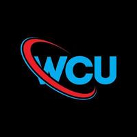 logo de l'ucu. lettre wcu. création de logo de lettre wcu. initiales wcu logo lié avec cercle et logo monogramme majuscule. typographie wcu pour la technologie, les affaires et la marque immobilière. vecteur