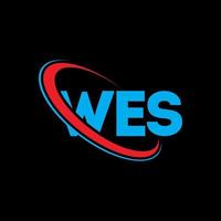 Wes logo. lettre de wes. création de logo de lettre wes. initiales logo wes liées avec un cercle et un logo monogramme majuscule. typographie wes pour la technologie, les affaires et la marque immobilière. vecteur