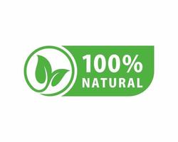 Vecteur d'insigne d'autocollant d'étiquette 100 % naturel, vecteur 100 % organique, vecteur de timbre 100 % naturel