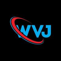 logo wvj. lettre wvj. création de logo de lettre wvj. initiales wvj logo liées avec un cercle et un logo monogramme majuscule. typographie wvj pour la technologie, les affaires et la marque immobilière. vecteur