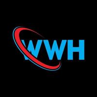 ww logo. ww lettre. création de logo ww lettre. initiales logo wwh liées avec un cercle et un logo monogramme majuscule. wwh typographie pour la technologie, les affaires et la marque immobilière. vecteur