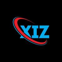 logo xiz. lettre xiz. création de logo de lettre xiz. initiales xiz logo lié avec cercle et logo monogramme majuscule. typographie xiz pour la technologie, les affaires et la marque immobilière. vecteur
