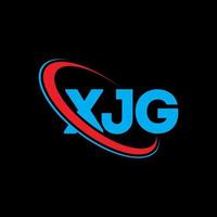 logo xjg. lettre xjg. création de logo de lettre xjg. initiales xjg logo lié avec cercle et logo monogramme majuscule. typographie xjg pour la technologie, les affaires et la marque immobilière. vecteur