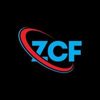 logo zcf. lettre zcf. création de logo de lettre zcf. initiales logo zcf liées par un cercle et un logo monogramme majuscule. typographie zcf pour la technologie, les affaires et la marque immobilière. vecteur