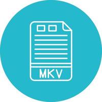 icône de fond de cercle de ligne mkv vecteur
