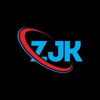 logo zjk. lettre zjk. création de logo de lettre zjk. initiales logo zjk liées avec un cercle et un logo monogramme majuscule. typographie zjk pour la technologie, les affaires et la marque immobilière. vecteur