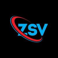 logo zsv. lettre zsv. création de logo de lettre zsv. initiales logo zsv liées avec un cercle et un logo monogramme majuscule. typographie zsv pour la technologie, les affaires et la marque immobilière. vecteur