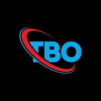 logo tbo. lettre tbo. création de logo de lettre tbo. initiales logo tbo liées avec un cercle et un logo monogramme majuscule. typographie tbo pour la technologie, les affaires et la marque immobilière. vecteur