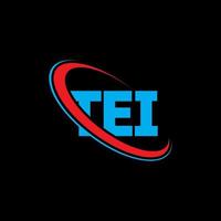 tei logo. tei lettre. création de logo de lettre tei. initiales logo tei liées avec un cercle et un logo monogramme majuscule. typographie tei pour la technologie, les affaires et la marque immobilière. vecteur