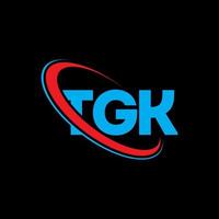 logo TGK. lettre tgk. création de logo de lettre tgk. initiales logo tgk liées avec un cercle et un logo monogramme majuscule. typographie tgk pour la technologie, les affaires et la marque immobilière. vecteur