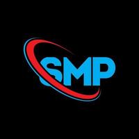 logo smp. lettre smp. création de logo de lettre smp. initiales logo smp liées avec un cercle et un logo monogramme majuscule. typographie smp pour la technologie, les affaires et la marque immobilière. vecteur