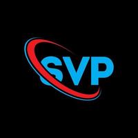 logo svp. lettre svp. création de logo de lettre svp. initiales logo svp liées par un cercle et un logo monogramme majuscule. typographie svp pour la technologie, les affaires et la marque immobilière. vecteur