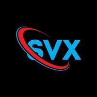 logo svx. lettre svx. création de logo de lettre svx. initiales logo svx liées avec un cercle et un logo monogramme majuscule. typographie svx pour la technologie, les affaires et la marque immobilière. vecteur