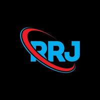 logo rj. lettre rrj. création de logo de lettre rrj. initiales logo rrj liées par un cercle et un logo monogramme majuscule. typographie rrj pour la technologie, les affaires et la marque immobilière. vecteur