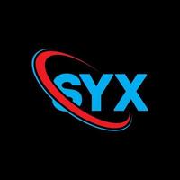 logo syx. lettre syx. création de logo de lettre syx. initiales logo syx liées avec un cercle et un logo monogramme majuscule. typographie syx pour la technologie, les affaires et la marque immobilière. vecteur