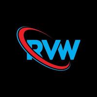 logo RVW. lettre rvw. création de logo de lettre rvw. initiales logo rvw liées avec un cercle et un logo monogramme majuscule. typographie rvw pour la technologie, les affaires et la marque immobilière. vecteur