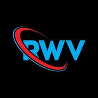 logo rwv. lettre rwv. création de logo de lettre rwv. initiales logo rwv liées avec un cercle et un logo monogramme majuscule. typographie rwv pour la technologie, les affaires et la marque immobilière. vecteur