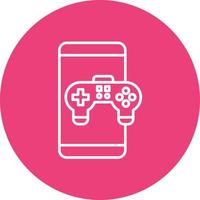 icône de fond de cercle de ligne de jeu mobile vecteur