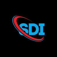 logo sdi. lettre sdi. création de logo de lettre sdi. initiales logo sdi liées avec un cercle et un logo monogramme majuscule. typographie sdi pour la technologie, les affaires et la marque immobilière. vecteur