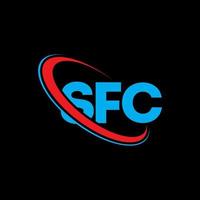 logo sfc. lettre sfc. création de logo de lettre sfc. initiales logo sfc liées par un cercle et un logo monogramme majuscule. typographie sfc pour la technologie, les affaires et la marque immobilière. vecteur