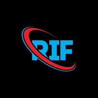 logo rif. lettre du rif. création de logo de lettre rif. initiales du logo rif liées par un cercle et un logo monogramme majuscule. typographie rif pour la technologie, les affaires et la marque immobilière. vecteur