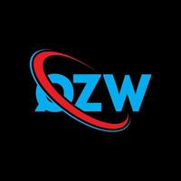 logo qzw. lettre qzw. création de logo de lettre qzw. initiales logo qzw liées avec un cercle et un logo monogramme majuscule. typographie qzw pour la technologie, les affaires et la marque immobilière. vecteur