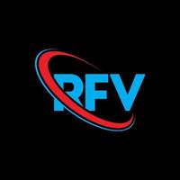 logo rfv. lettre rfv. création de logo de lettre rfv. initiales logo rfv liées avec un cercle et un logo monogramme majuscule. typographie rfv pour la technologie, les affaires et la marque immobilière. vecteur