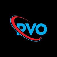 logo pvo. pvo lettre. création de logo de lettre pvo. initiales pvo logo lié avec cercle et logo monogramme majuscule. typographie pvo pour la technologie, les affaires et la marque immobilière. vecteur